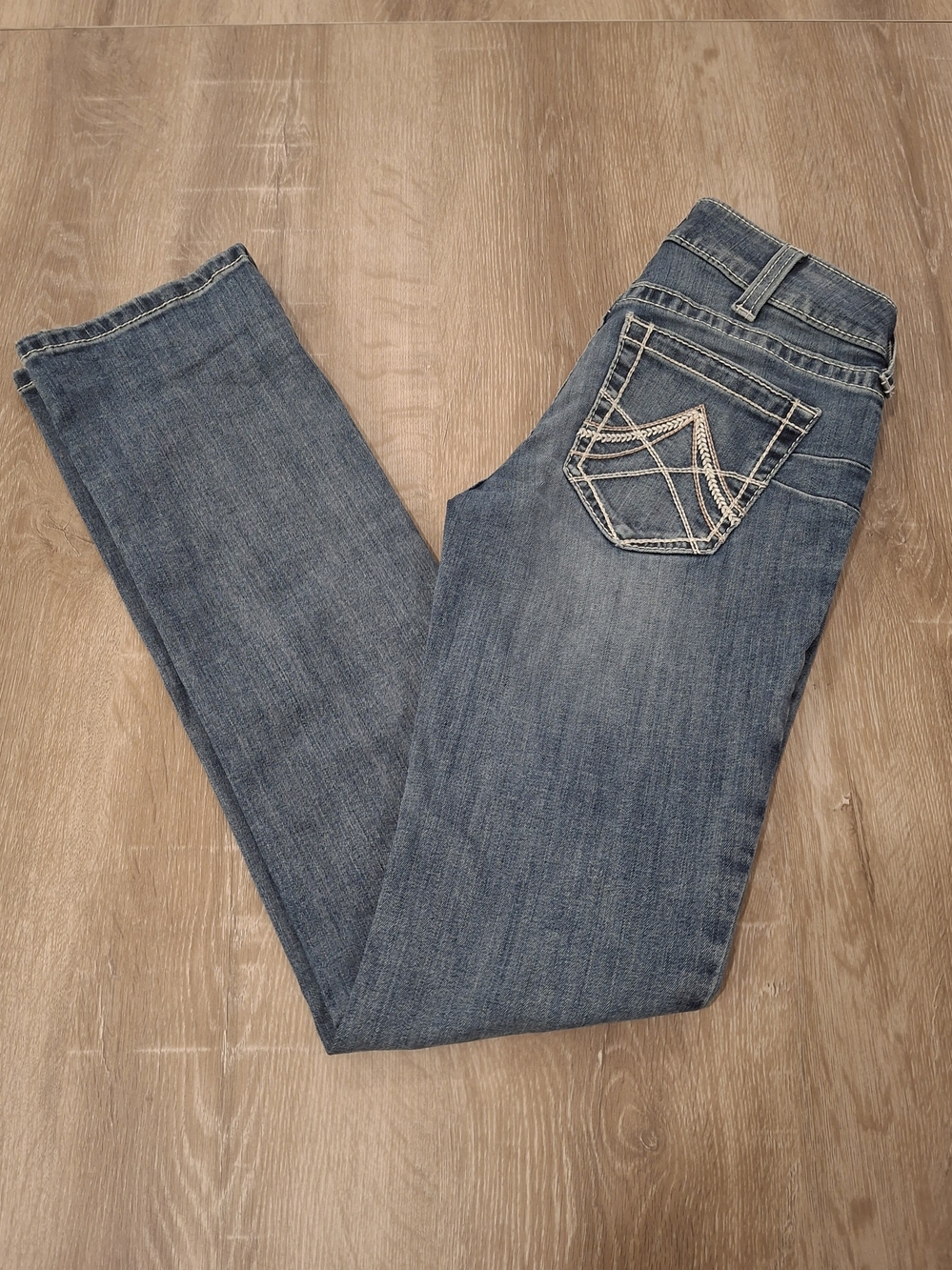 Ariat R.E.A.L. Denim Women's Mid Rise Straight Icon Jeans 28L Western *847*